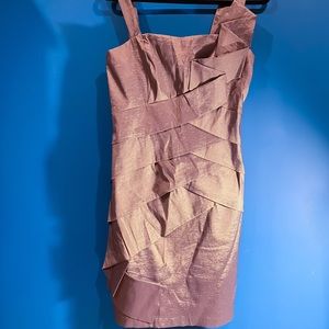 Cache Gold Ribbon Draped Cocktail Dress Sz 12